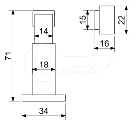 Zarážka na dvere magnetická RDS.050.BRNI