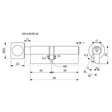 Vl RI EURO Secure K40x50 Ni gombík 5kl