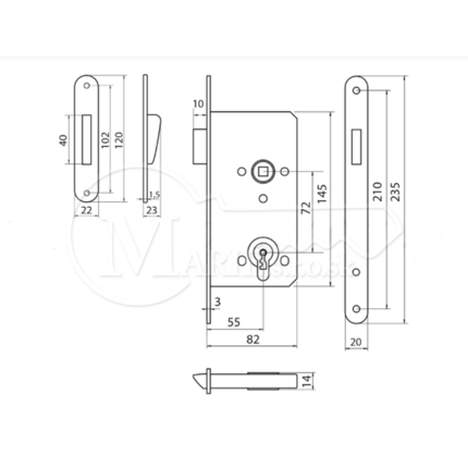 ZZ HAFELE magnetický BB 72/55 ner.