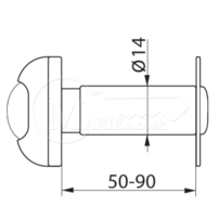 Kukátko 14mm 50-90 Nikel matný